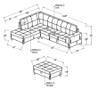 Turmeric Semi Semi PU Synthetic Leather 3-Piece Couch Living Room Sofa Set A