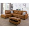 Turmeric Semi Semi PU Synthetic Leather 3-Piece Couch Living Room Sofa Set A