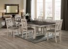 Cottage Style Dining Side Chair 2pc Set Upholstered Seat Chalk Gray Dining Room Wooden Furniture Transitional Design