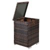 40*40*57cm Iron Frame Gas Bottle Storage Rattan Side Table Brown Gradient