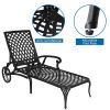 193*64.5*93cm Backrest Adjustable Courtyard Cast Aluminum Lying Bed Black