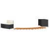 Spa Surround Black Poly Rattan and Solid Wood Acacia