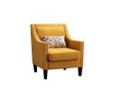 accent armchair living room chair with nailheads and solid wood legs Yellow Linen