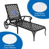 193*64.5*93cm Backrest Adjustable Courtyard Cast Aluminum Lying Bed Black