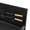 44*27*7cm Portable Square Charcoal Grill Black