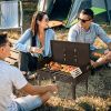 44*27*7cm Portable Square Charcoal Grill Black