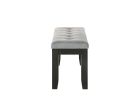 1Pc Contemporary Style Bench Gray Fabric Upholstery Tufted Tapered Wood Legs Bedroom Living Room Dining Room Furniture Wheat Charcoal Finish