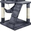 51" Cat Tree with Hammock and Scratching Post Tower, Dark Gray