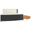 Spa Surround Black Poly Rattan and Solid Wood Acacia