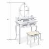 Modern Concise 4-Drawer 360-Degree Rotation Removable Mirror Dresser White(=20407644)