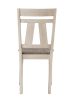 Cottage Style Dining Side Chair 2pc Set Upholstered Seat Chalk Gray Dining Room Wooden Furniture Transitional Design