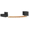 Spa Surround Black Poly Rattan and Solid Wood Acacia