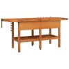 Workbench with Drawers and Vices 75.6"x24.4"x32.7" Solid Wood Acacia