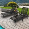 193*64.5*93cm Backrest Adjustable Courtyard Cast Aluminum Lying Bed Black