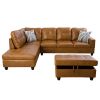 Turmeric Semi Semi PU Synthetic Leather 3-Piece Couch Living Room Sofa Set A