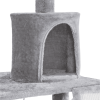 63.5''H Multi Level Cat Tree Condo with Scratching Post, Gray