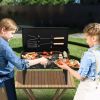 44*27*7cm Portable Square Charcoal Grill Black
