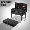 44*27*7cm Portable Square Charcoal Grill Black
