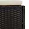 Spa Surround Black Poly Rattan and Solid Wood Acacia