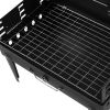 44*27*7cm Portable Square Charcoal Grill Black