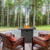 28-inch Fire Table 40000 BTU Gas Firepit with Volcanic Stone Black