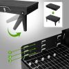 44*27*7cm Portable Square Charcoal Grill Black