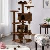 54.5" Height Cat Tree Tower Condo with Scratching Post, Beige