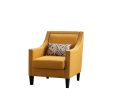 accent armchair living room chair with nailheads and solid wood legs Yellow Linen