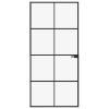 Interior Door Black 36.6"x79.3" Tempered Glass&Aluminum Slim