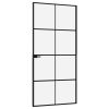 Interior Door Black 36.6"x79.3" Tempered Glass&Aluminum Slim