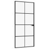 Interior Door Black 36.6"x79.3" Tempered Glass&Aluminum Slim