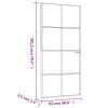 Interior Door Black 36.6"x79.3" Tempered Glass&Aluminum Slim