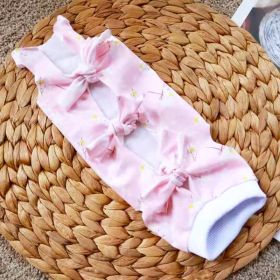 Pet Cat Neutering Weaning Clothes Breathable (Option: Pink Plum Blossom-S)