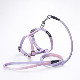 Adjustable Pet Cat Gradient Color Hand Holding Rope (Option: Gradient Purple Color-S)
