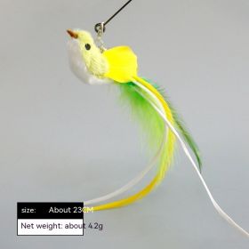 Simulation Bird Steel Wire Long Brush Holder Cat Teaser Feather Replacement Head Cat Toy (Option: Green Bird)