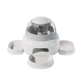Dog Press Leakage Food Feeder Automatic Pet Feeder (Option: White-Including Plate)