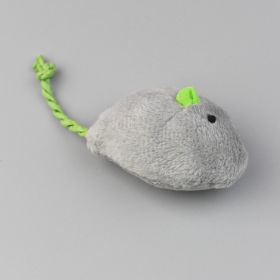 Herbal Plush Mouse Cat Teaser Toy (Color: grey)