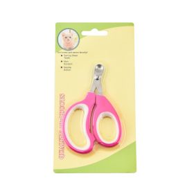 Pet Cat Round Hole Limit Nail Scissors (Option: Rose White)