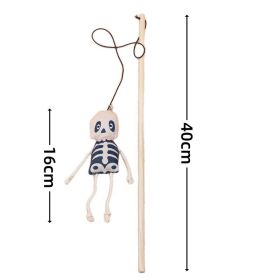 Cute Pumpkin Halloween Cat Teaser (Option: White Skull Cat Teaser-40cm)
