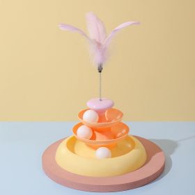 Cat Toy Self-Hi Relieving Stuffy Cat Turntable (Option: With Feather Lemon Yellow-Opp Bag)