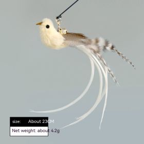 Simulation Bird Steel Wire Long Brush Holder Cat Teaser Feather Replacement Head Cat Toy (Option: White Bird)