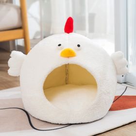 Little Lamb Pet Bed Fleece-lined Warm Chicken Cat House (Option: 42×42×32CM-Chick)