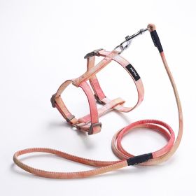 Adjustable Pet Cat Gradient Color Hand Holding Rope (Option: Orange Yellow-S)