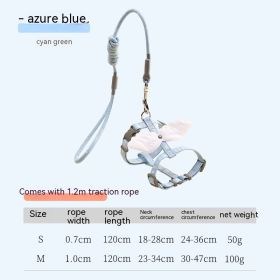 Adjustable Pet Cat Gradient Color Hand Holding Rope (Option: Sky Blue With Wings-M)