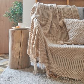 Nordic Style Bubble Lunch Break Artifact Summer Cover Blanket Sleeping Sofa (Option: Khaki-130 × 170cm)
