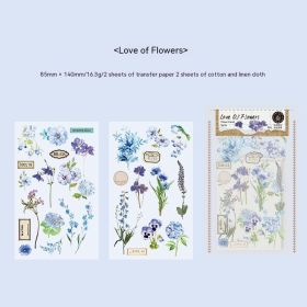 Huazhisen Series Sticker Material Pack Art Style Forest Label (Option: Fan Love Of Flower)