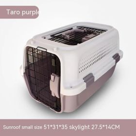 Outing Pet Cat Air Consignment Suitcase (Option: Purple-Small Size With Skylight)