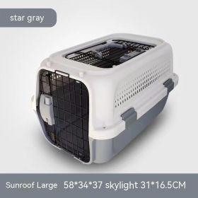 Outing Pet Cat Air Consignment Suitcase (Option: Gray-Large Ordinary)