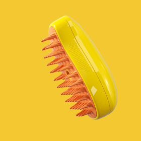 Dogs And Cats Pet Electric Spray Massage Comb (Option: Yellow-USB)