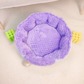 Multi-Color Pet Bed Thermal Universal (Option: Diameter 50cm-Macaron Purple)